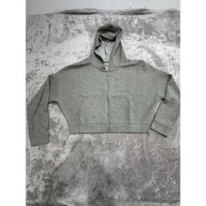 Gitana Athletics Jacket Women's Size 8/10 Gray Cropped Lightweight Thermal New